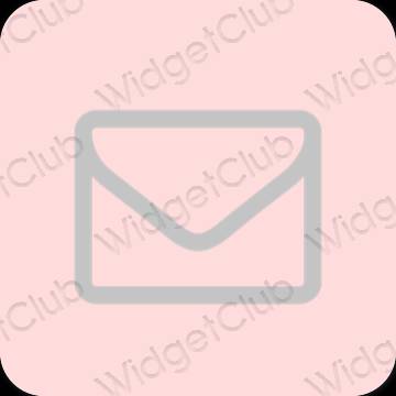 Esteettinen vaaleanpunainen Mail sovelluskuvakkeet