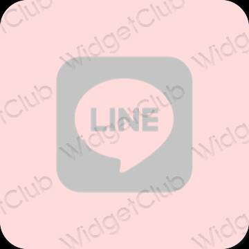 Естетски пастелно розе LINE иконе апликација