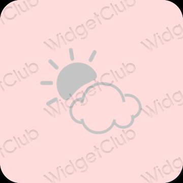 Stijlvol roze Weather app-pictogrammen