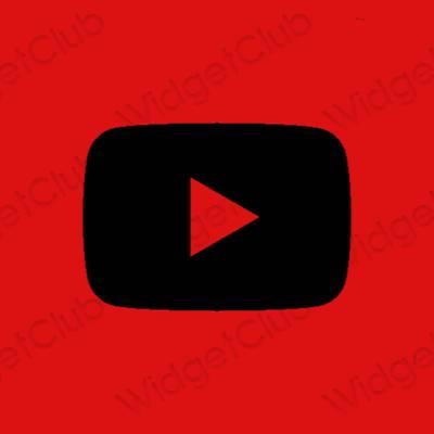Ესთეტიური მეწამული Youtube აპლიკაციის ხატები