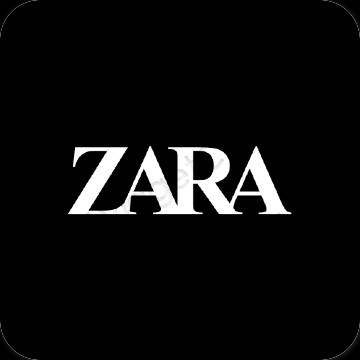 Estetisk svart ZARA app ikoner