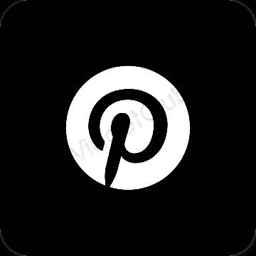 미적인 검은색 Pinterest 앱 아이콘