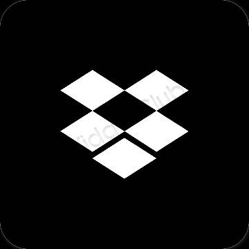 Estetik hitam Dropbox ikon aplikasi