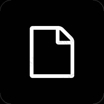 Estetik siyah Notes uygulama simgeleri