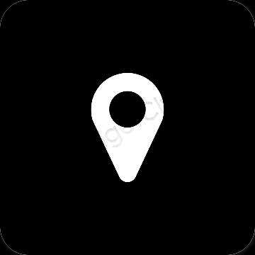 Thẩm mỹ đen Google Map biểu tượng ứng dụng