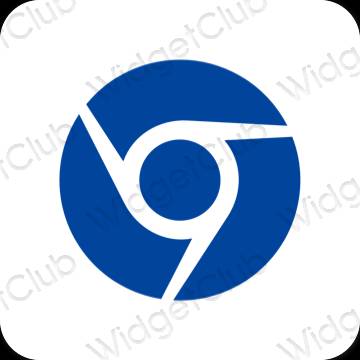 Ästhetisch blau Chrome App-Symbole