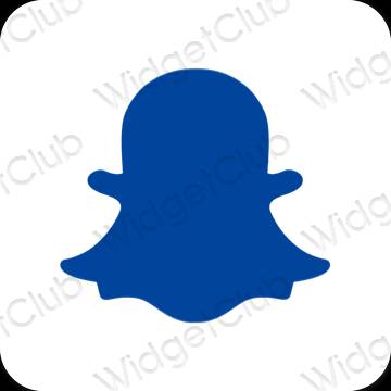 Esztétika kék snapchat alkalmazás ikonok