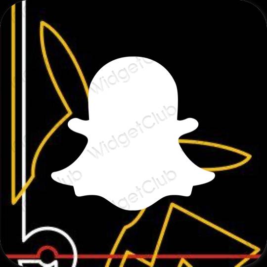 Αισθητικός μαύρος snapchat εικονίδια εφαρμογών