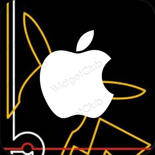 Estetický Černá Apple Store ikony aplikací