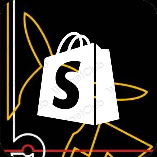 Estetisk svart Shopify app ikoner