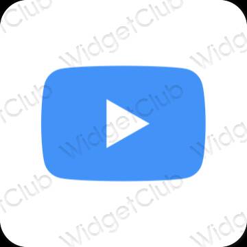 Estetyka neonowy niebieski Youtube ikony aplikacji