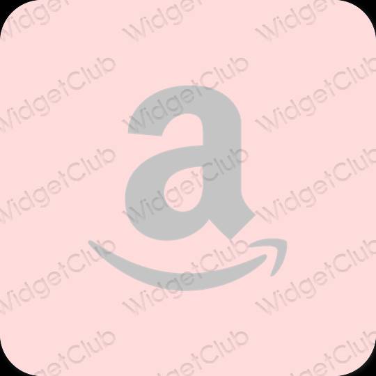 Estetis merah muda pastel Amazon ikon aplikasi