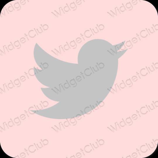 Естетичний пастельний рожевий Twitter значки програм