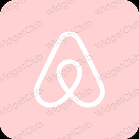 Estetik merah jambu Airbnb ikon aplikasi
