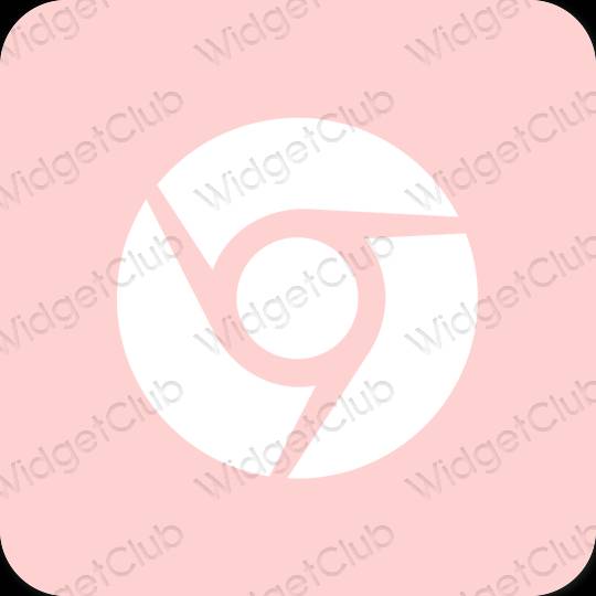 Estetik merah jambu Chrome ikon aplikasi