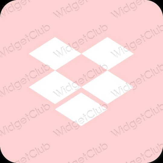 Estetinis rožinis Dropbox programėlių piktogramos
