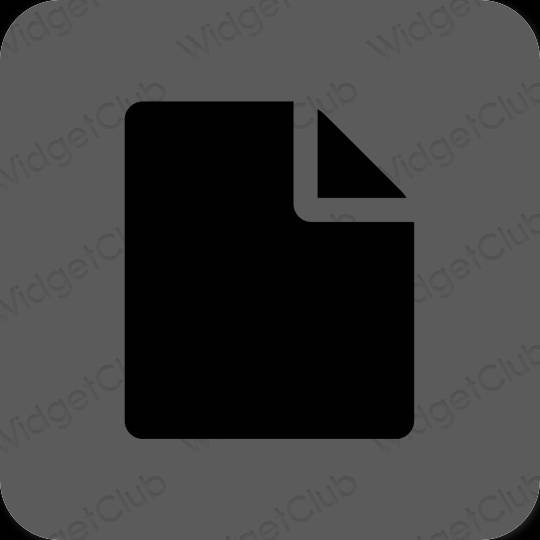 Esthétique grise Notes icônes d'application
