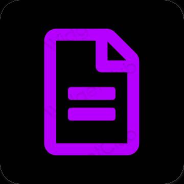 Estetski crno Notes ikone aplikacija
