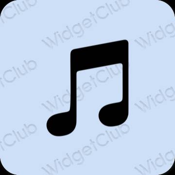 Estetický pastelově modrá Apple Music ikony aplikací