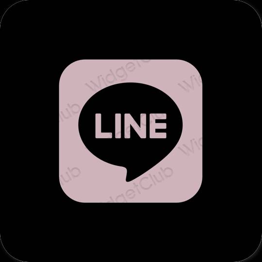 Stijlvol zwart LINE app-pictogrammen