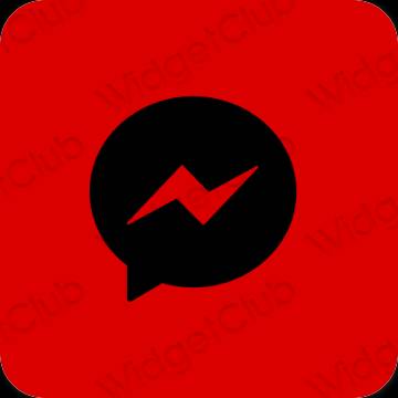 Естетичен червен Messenger икони на приложения