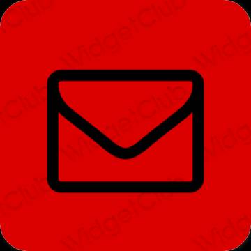 Estetinis raudona Mail programėlių piktogramos