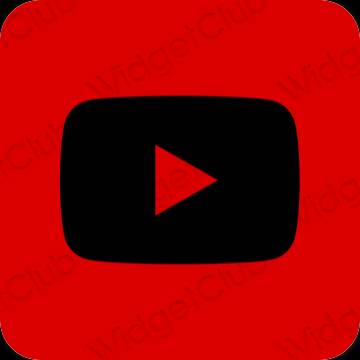 Estetik merah Youtube ikon aplikasi