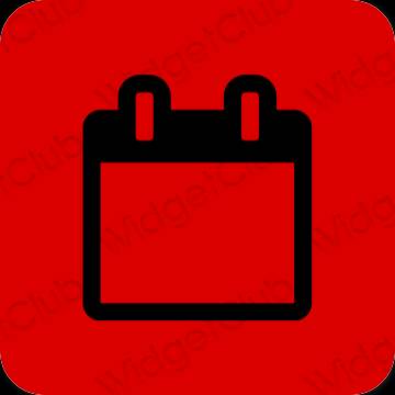 Aesthetic red Calendar app icons