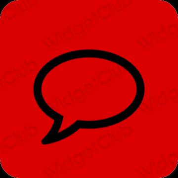 Aesthetic red Messages app icons