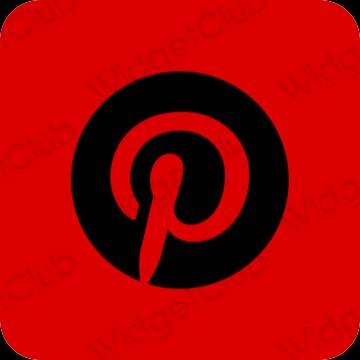 Estetis merah Pinterest ikon aplikasi