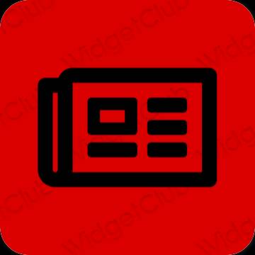Estetsko rdeča Notes ikone aplikacij