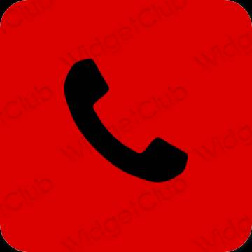 эстетический красный Phone значки приложений