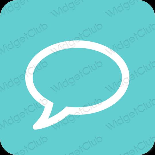Æstetisk blå Messages app ikoner