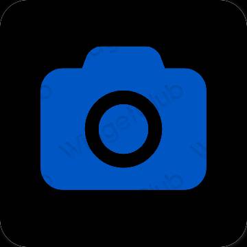 Aesthetic blue Camera app icons