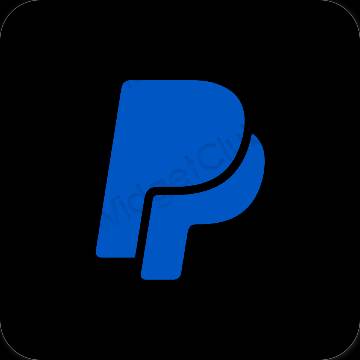 جمالي أسود Paypal أيقونات التطبيق