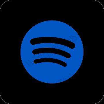 جمالي النيون الأزرق Spotify أيقونات التطبيق