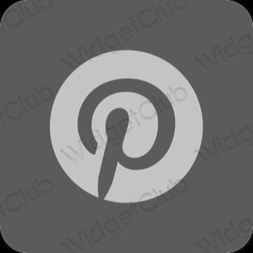 Esztétika szürke Pinterest alkalmazás ikonok