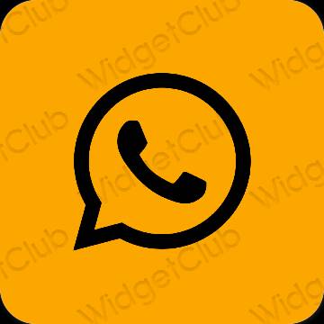Estetické oranžová WhatsApp ikony aplikácií