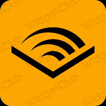 Ästhetisch Orange Audible App-Symbole