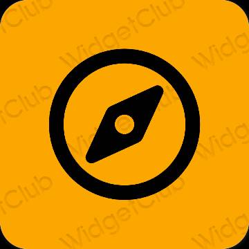 Estético laranja Safari ícones de aplicativos