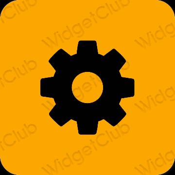 Estetski naranča Settings ikone aplikacija