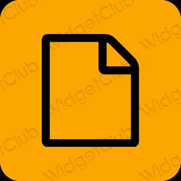 Естетичен оранжево Notes икони на приложения
