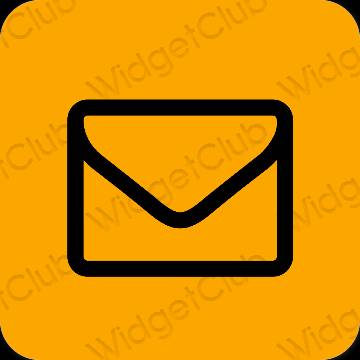 Esthétique orange Mail icônes d'application
