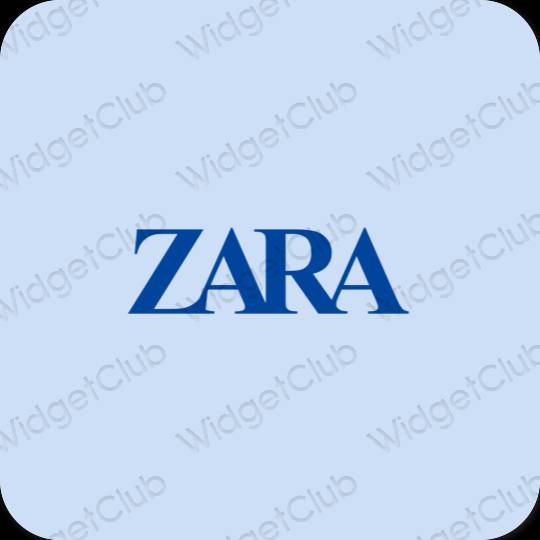 Aesthetic pastel blue ZARA app icons