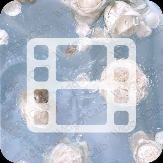Estético azul pastel Photos ícones de aplicativos