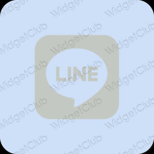Estetyka pastelowy niebieski LINE ikony aplikacji