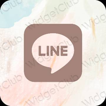 Estetski smeđa LINE ikone aplikacija