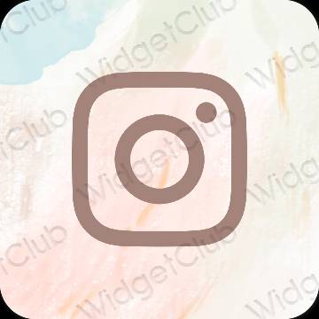 Esthétique brun Instagram icônes d'application