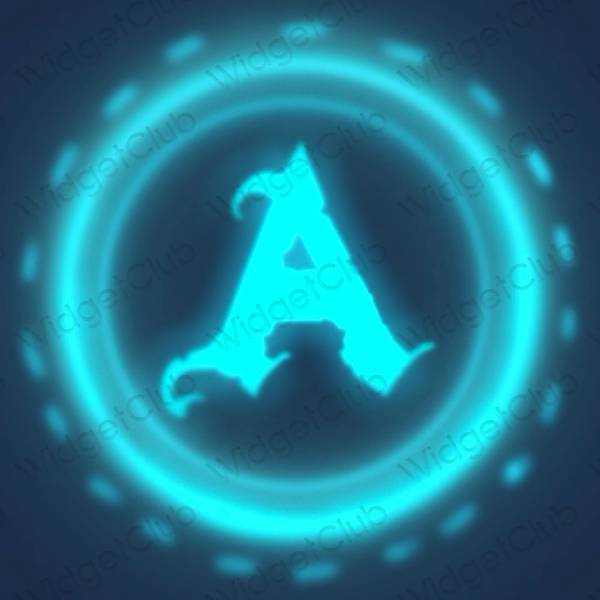 Estético azul neon AppStore ícones de aplicativos