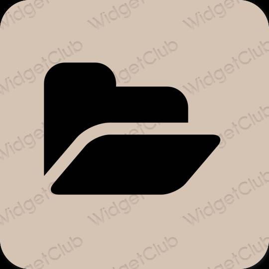 Ästhetisch Beige Files App-Symbole